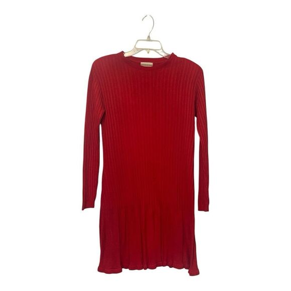 Coldwater Creek Women’s PS Red Sweater Dress Ribbed Long Sleeve EUC - Picture 1 of 9